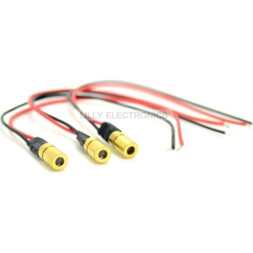 3pcs Mini Dot Orange Red Laser Diode Module 635nm 3mw 3V w/ Built-in Driver 6x10