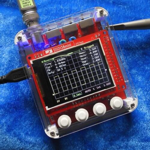JYE Tech DSO138 Mini Digital Oscilloscope Kit SMD Parts Pre-soldered Electronic Learning 1MSa/s 0-200KHz with Transparent Case