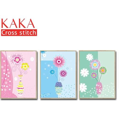 Cross stitch kits,Embroidery needlework sets with printed pattern,11CT-canvas for Home Decor Painting,Flowers Full NCKF041