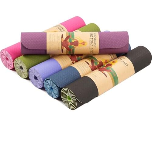 6MM TPE Non-slip Yoga Mats For Fitness Tasteless Brand Pilates Mat 8 Color Gym Exercise Sport Mats Pads with Yoga Bag 183X61cm