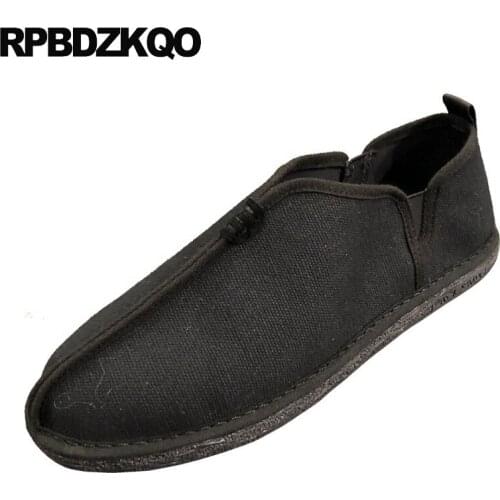 White Breathable Round Toe Men Casual Slip-ons Shoes Flats Black Slip Resistant Fashion Footwear Spring 2021 Comfort Designer