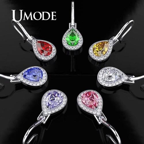 UMODE Vintage Waterdrop Drop Earrings Jewelry Earrings for Women Luxury Crystal Wedding Dangle Earrings Korean Fashion UE0592