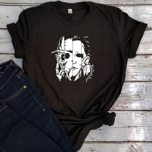 Horror Shirt Halloween 2021 New Women Scary Tshirt Harajuku Movie Killer Tops for Women Funny Halloween Goth Clothes Vintage Tee