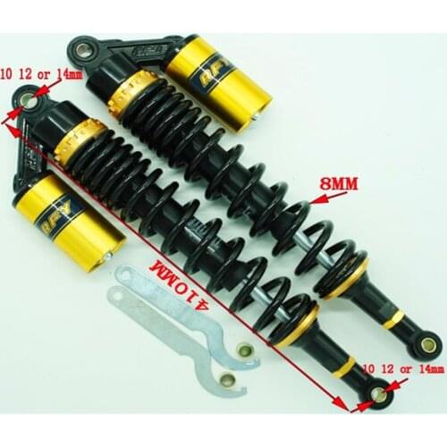 Spring 8mm 410mm Universal Shock Absorbers for Honda /Yamaha / Suzuki / Kawasaki / Dirt Bikes / Kart / ATV / Motorcycle and Quad