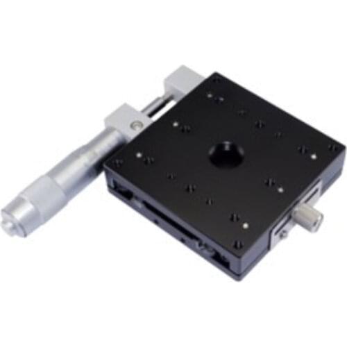 X-Axis Manual Trimming Platform 80x80mm Displacement Platform Linear Stage Table Aluminum Alloy Bearing Tuning Sliding Table