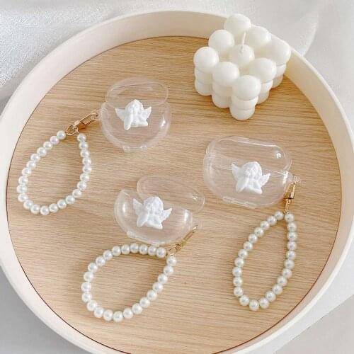 For Huawei Freebuds 4i Protection Case Freebuds 4 PRO cover Luxury Cute Pearl Chain Protective Case Freebuds 3 Earphone Case