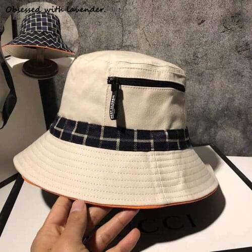 Hat women in spring and autumn and summer fashion zipper double-sided basin hat travel Korean Joker Japanese