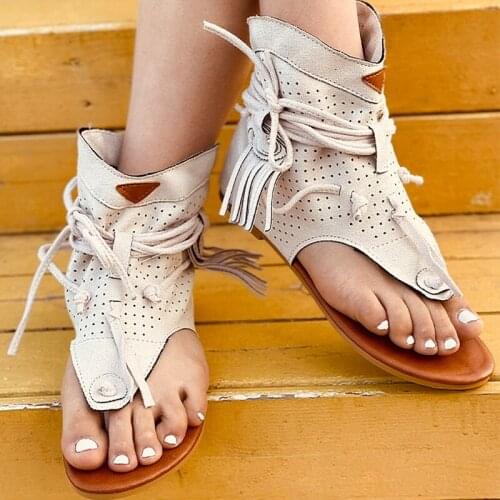 2021 Retro Gladiator Ladies Clip Toe Vintage Boots Casual Tassel Rome Fashion Summer Woman Shoes Female New Womens Sandals
