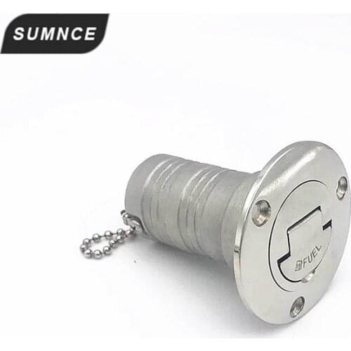 1.5" 38mm Deck Filler Fill FUEL GAS DIESEL WATER WASTE stainless steel 316 Keyless Cap boat Hardware accessories Socket yacht