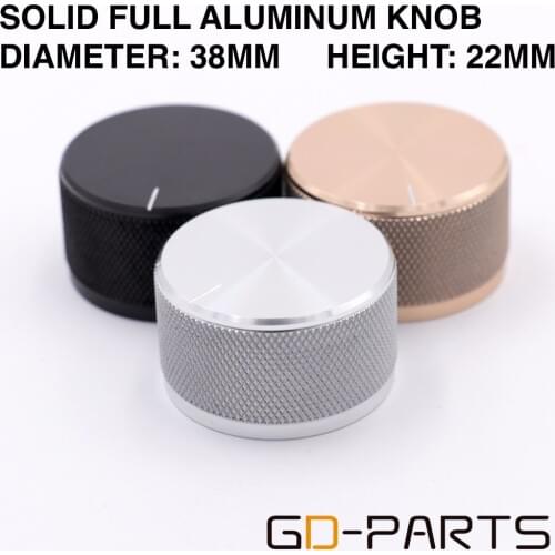 1PC 38x22mm CNC Machined Solid Aluminum Volume Potentiometer Control Knob For Turntable Radio CD Player DAC Speaker AMP HIFI DIY