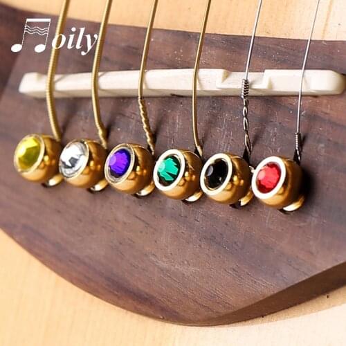 1pcs Acoustic Guitar String Bridge Pins Colorful Copper Brass Endpin Replacement Parts Accessories