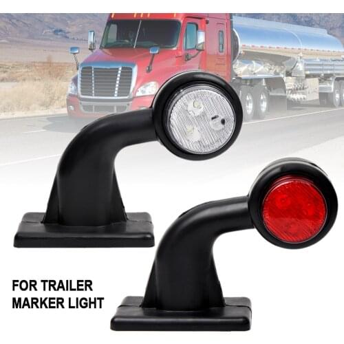 2PCS LED Side Marker Lights Elbow Rubber Outline Rear For Trailer Truck Lorry 12V Waterproof shockproof