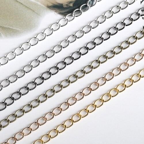 5m/lot Gold Bronze Silver Color Plated Necklace Chains Brass Bulk Chain For DIY Jewelry Findings Making Materials Supplies