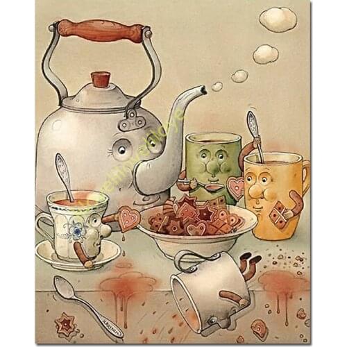 5D DIY Diamond Painting Full Square / Round Diamond Mosaic Diamond Embroidery Kitchen tool coffee Home Decoration Painting GH430