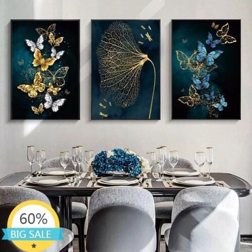 DIY 5D Diamond Painting Abstract Gold Color Butterfly Cross Stitch Kits Diamond Embroidery Mosaic Art Picture Craft Home Decor