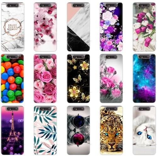 For Samsung A80 Case Coque Soft TPU Silicone Painted Phone Back Cover For Samsung Galaxy A80 A 80 A805 SM-A805F A805F Case Coque