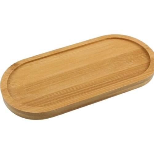 Storage Plant Wooden Oval Flower Pot Tray Multi-function Flower Cushion Sturdy Succulents Bowl Mat Collection Display Plate M68E