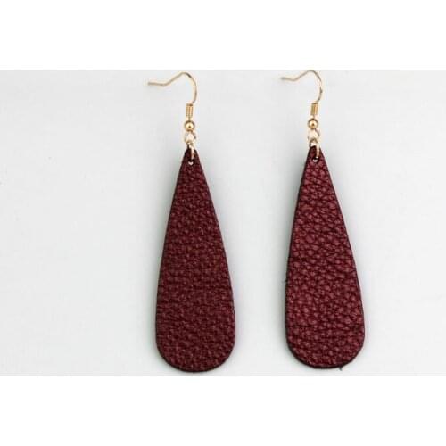 Genuine Leather Waterdrop Teardrop Dangle Drops Earrings for Women Classic Teardrop Drops Earrings