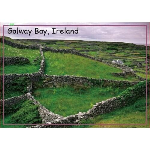 Travel Refrigerator Magnets 78*54mm,Stone walls in Galway Bay, Ireland Tourist Rigid Magnets 20627