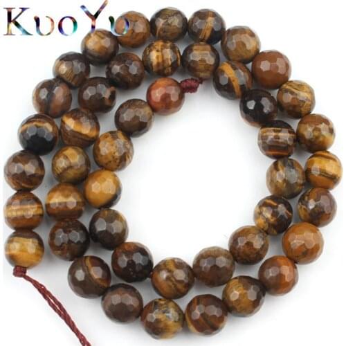 Natural Stone Faceted Yellow Tiger Eye Beads Loose Spacer Beads For Jewelry Making Diy Charm Bracelets 15"inches 4/6/8/10/12mm