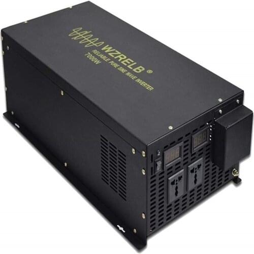 WZRELB 7000W Pure Sine Wave Solar Power Inverter 36V 48VDC to 120VAC Converter Car with 12v voltage display dcac invert