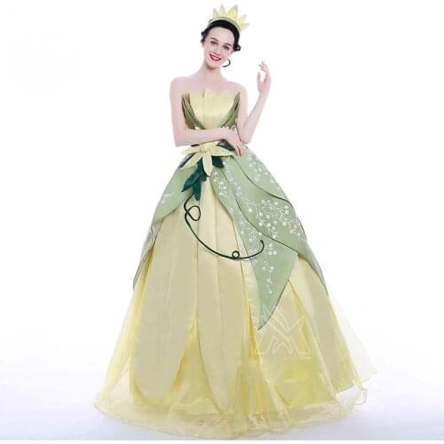 Custom made Top Quality Tiana Cosplay Tiana Princess Costume Halloween Party Dress