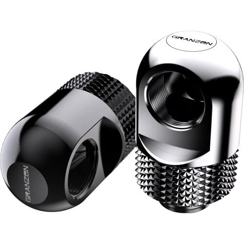 Granzon GD-90 G1/4'' thread 90 Degree Rotary Compression Fitting /for water cooling Adaptors Copper Metal Connector c