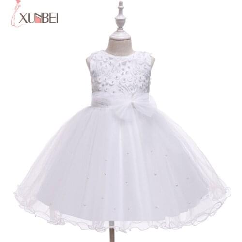BABYONLINE Girl Dress 2-10Years Summer Short Dress Pearls Appqulies Princess Ball Gown Wedding Party Cloths For vestido Платья