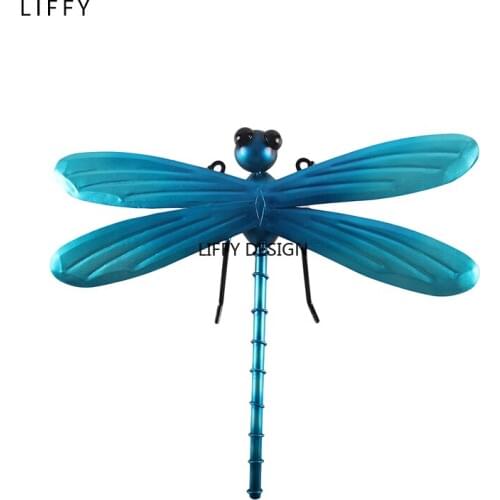 Metal Dragonfly Fairy Wall Decoration for Garden Decoration Outdoor Accessories Sculpture in Miniature Garden Statues