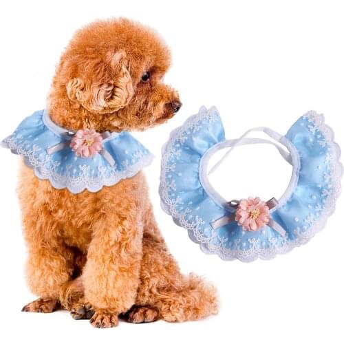 Fashion Bowknot Pet Collar Lace Lovely Lace Stretchy Cat Bandana Pet Collar Bib Dog Cat Necklace Decor Collar For Kitten Puppy