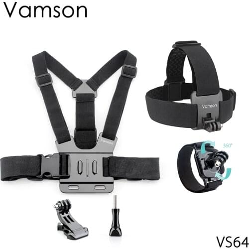 Chest Strap Belt Head Strap Mount 360 Degrees Rotation Wrist Strap For Gopro Hero 5 4 for Xiaomi for Yi Action Camera VS64