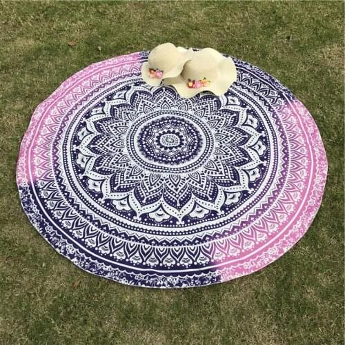 Wall Hanging Blanket Chiffon Indian Peacock Mandala Round Beach Throw Mat Gypsy Tapestry Bohemia Yoga Mat Blanket