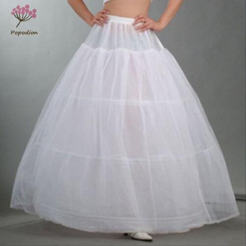 Cheapest 3-Hoop Wedding Bridal Gown Dress Petticoat Underskirt Crinoline Wedding Accessories Petticoats for sale WAS10033