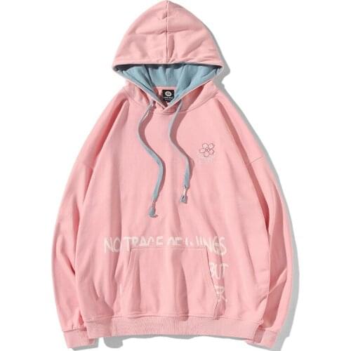 Fall floral Panda print mens hoodie pullover long sleeve The kangaroo pocket sweatshirts loose casual fashion couple hoodies