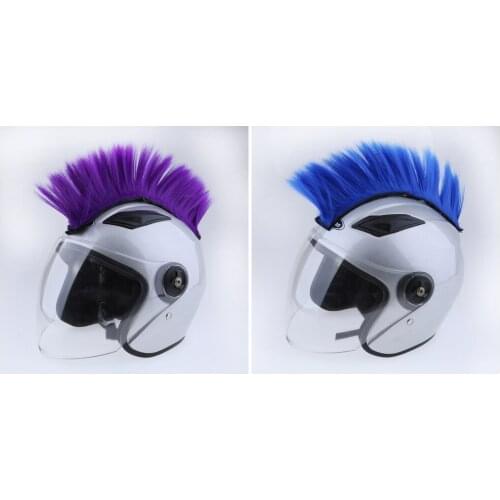 Purple/Blue Motorcycle Adhesive Mohawk Hair Patches Skinhead Costumes Wig