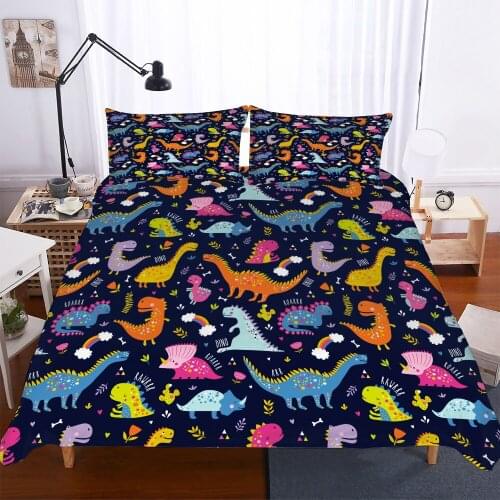 Bedclothes Dinosaur Bedding Cute Single Double Bed New Style Animal Bed Sets Queen Size 3d Duvet Cover Set 2/3pcs Whole Bedding