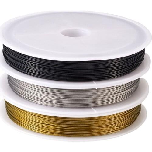 3rolls 0.38mm 0.45mm Tiger Tail Wire Nylon-coated Steel Beading Wire Craft Metal Wire for Jewelry Making Supplies Craft