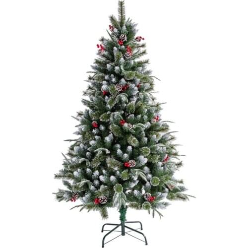 1.5m Sticky White Red Fruit Christmas Artificial fake Tree 1.8/2.1m Luxury Encrypted Pine Needle PE Leaf Window Decoration Xmax