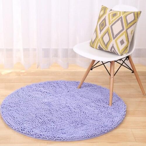 RUBYLOVE Soft Round Chenille Comfort Carpet For Living Room Washed Silk Anti-skid Rug Kids Room Decoration Mat