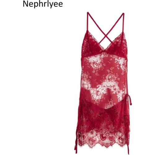 Sexy Lingerie Women Front Closure Babydoll Lace V Neck Mesh Sleepwear Lingerie Women Sleepwear Hot lingerie SLP001463