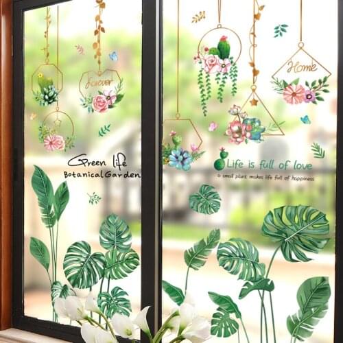 [SHIJUEHEZI] Succulent Flowers Wall Sticker DIY Plant Pendants Wall Decals for Living Room Bedroom Shop Home Decoration