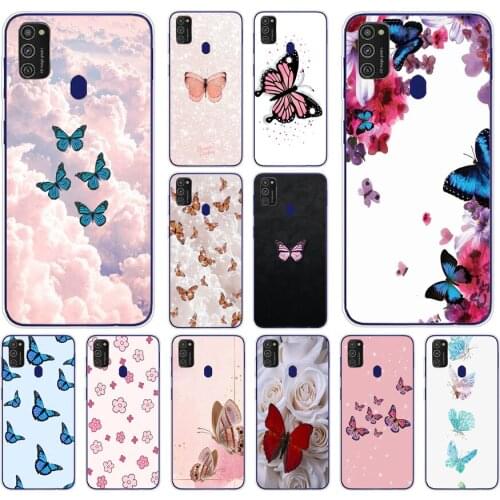 32AS Beautiful butterfly Silicone case for Samsung Galaxy M11 M 11 M21 M 21 cover funda