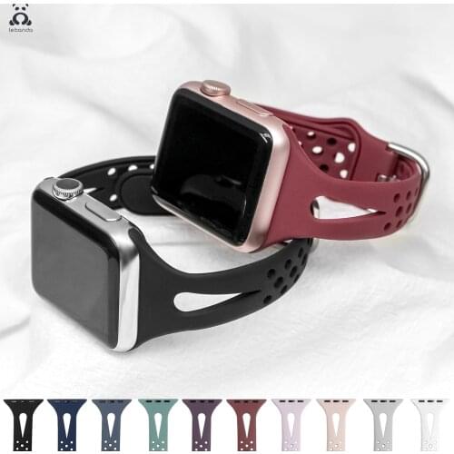Lebanda silicone strap suitable for Apple Watch Series 6 SE 5 4 3 2 1 drop-shaped silicone strap slimming breathable for iWatch