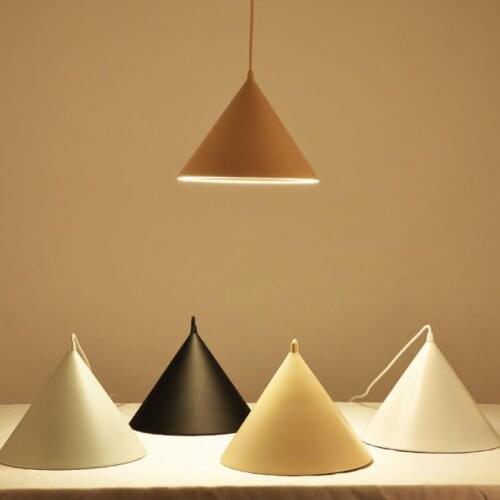 Modern Led Cone Pendant Light Fixture Double Bulbs Hanging Lamp Luminaire Nordic Home Decor Kitchen Room Suspension Droplight