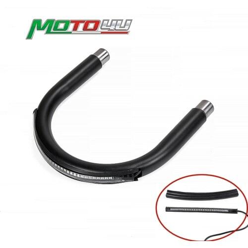 25MM Universal Motorcycle Rear Seat Frame Hoop Loop LED Stop Turn Signal Brake Light For Cafe Racer
