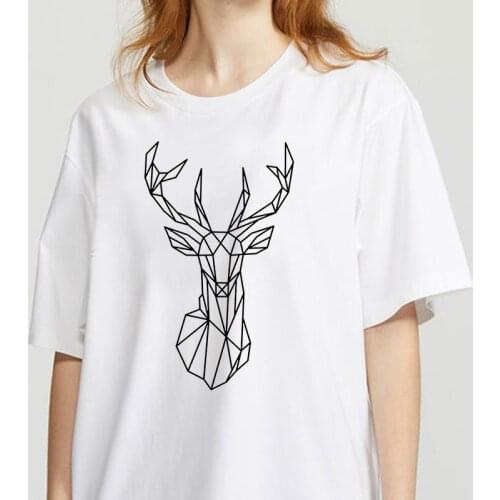 T Shirt Women Tops 2021 Summer Geometric fox O Neck Printing T-shirt Europe Femal Tshirt Vestidos Ropa Mujer mujer