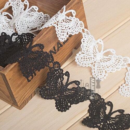 5 Yard/Lot Polyester lace trim embroidery butterfly lace fabric garment wedding dress accessories skirts clothes DIY wide 5cm