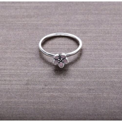 Ajax 925 Sterling Silver Charm Fashion Daisy Girls Ring Wedding Women Jewelry