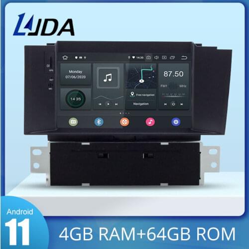 LJDA Android 10 Car DVD Player For Citroen C4 C4L DS4 1 Din Car Radio 4G+64G GPS Navigation Audio WIFI Multimedia Stereo Canbus
