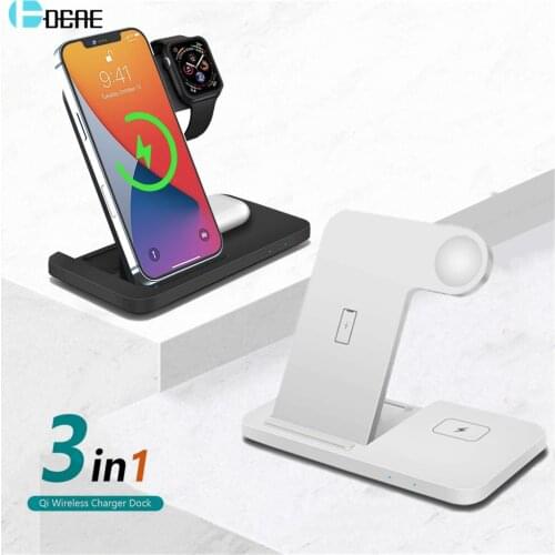 3 in 1 Qi Wireless Charger Stand for Apple Watch 6 5 4 3 2 AirPods Pro 20W Fast Charging Dock Station For iPhone 12 11 XS XR X 8